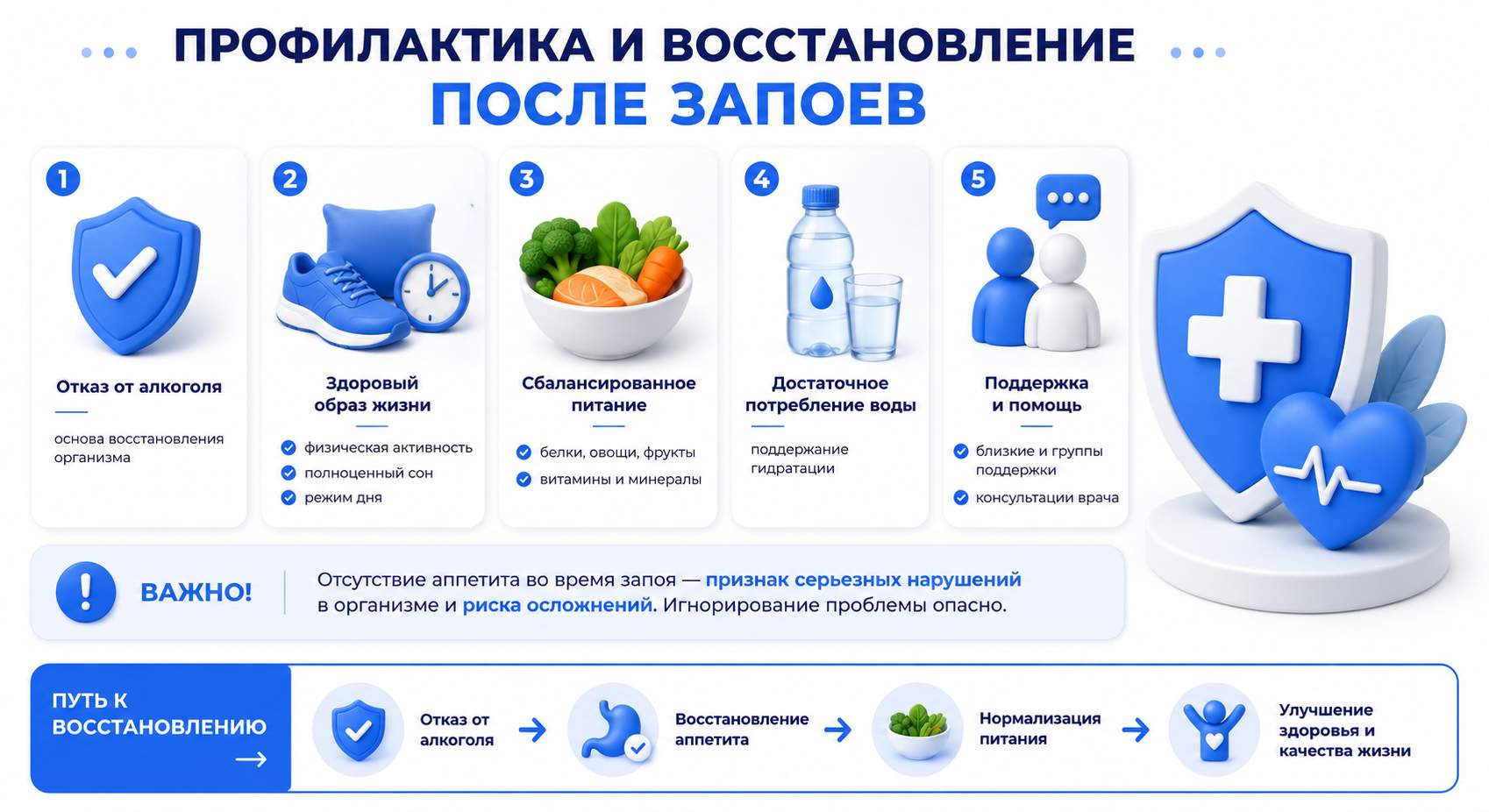 Инфографика на тему профилактики и восстановления после запоев
